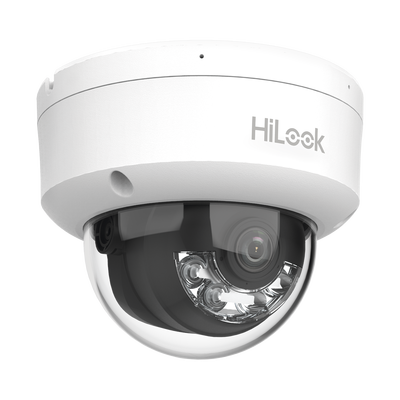 [Dual Light] Domo IP de 2 Megapixel (1080p) / Lente 2.8 mm / 20 mts IR + 15 mts Luz Blanca / Micrófono Integrado / ACUSENSE Lite / Uso en interior / PoE / dWDR / H.265+ / ONVIF