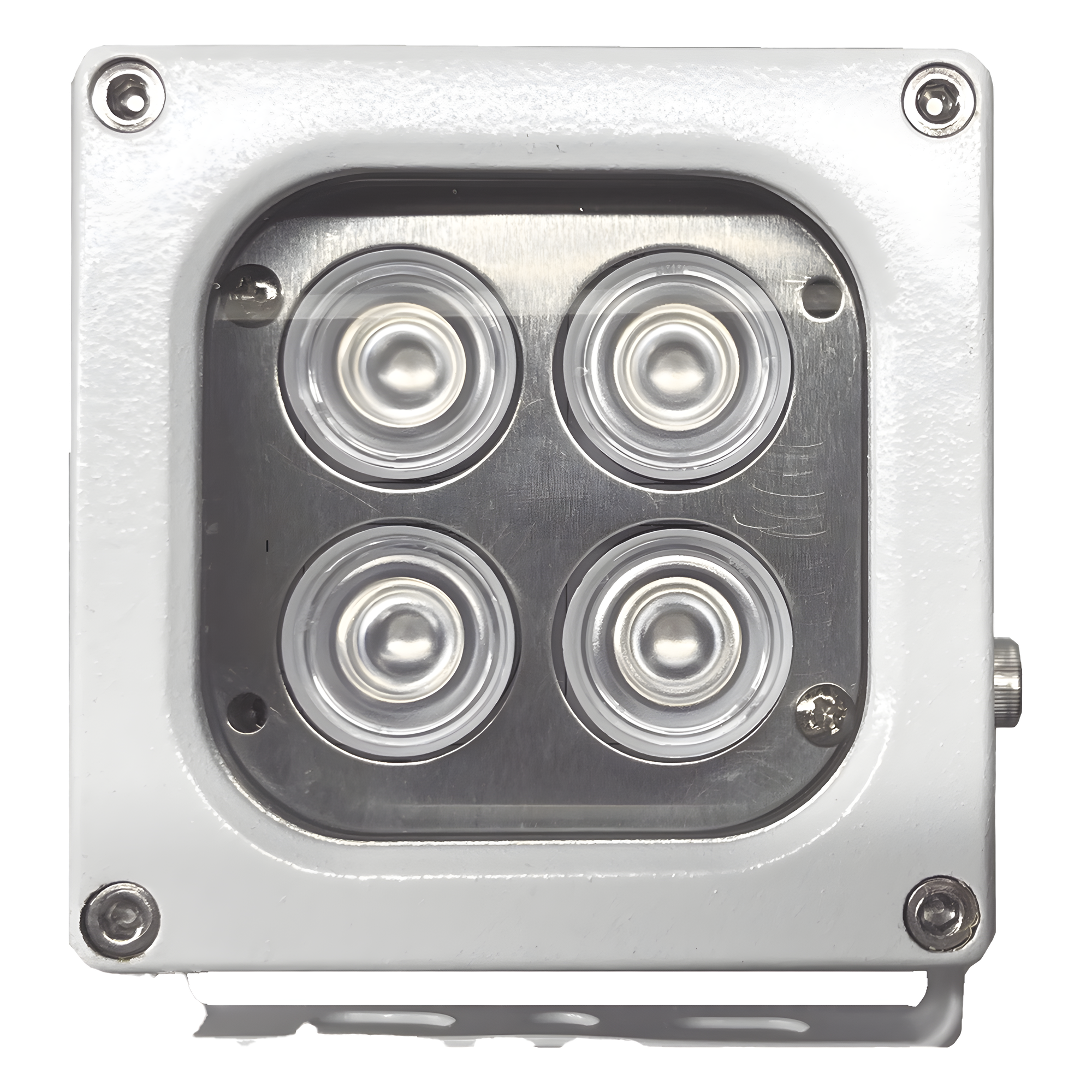 Iluminador LED / Luz Blanca / Alcance 10 m (32.8 ft) / Ángulo 120° / IP66 / 12VCC/24VCA / Fotocélula Integrada