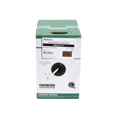 Bobina de 152 Metros (500 Pies) / Cable Audacious / Premium 2 x 14 AWG / Riser / Libre de Oxigeno / Aplicaciones de Audio Profesional