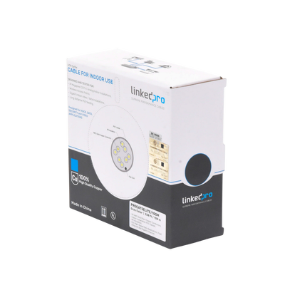 Bobina de Cable de 100 Metros (328.08 Pies), Cat5e, 24 AWG, Color Gris, UL, para Aplicaciones en Videovigilancia, Redes de Datos. Uso Interior