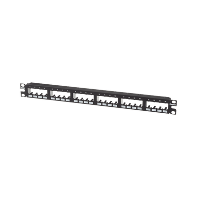 Panel de Parcheo Modular Mini-Com (Sin Conectores), Plano de Instalación al Ras, Sin Blindaje, de 24 Puertos, 1UR
