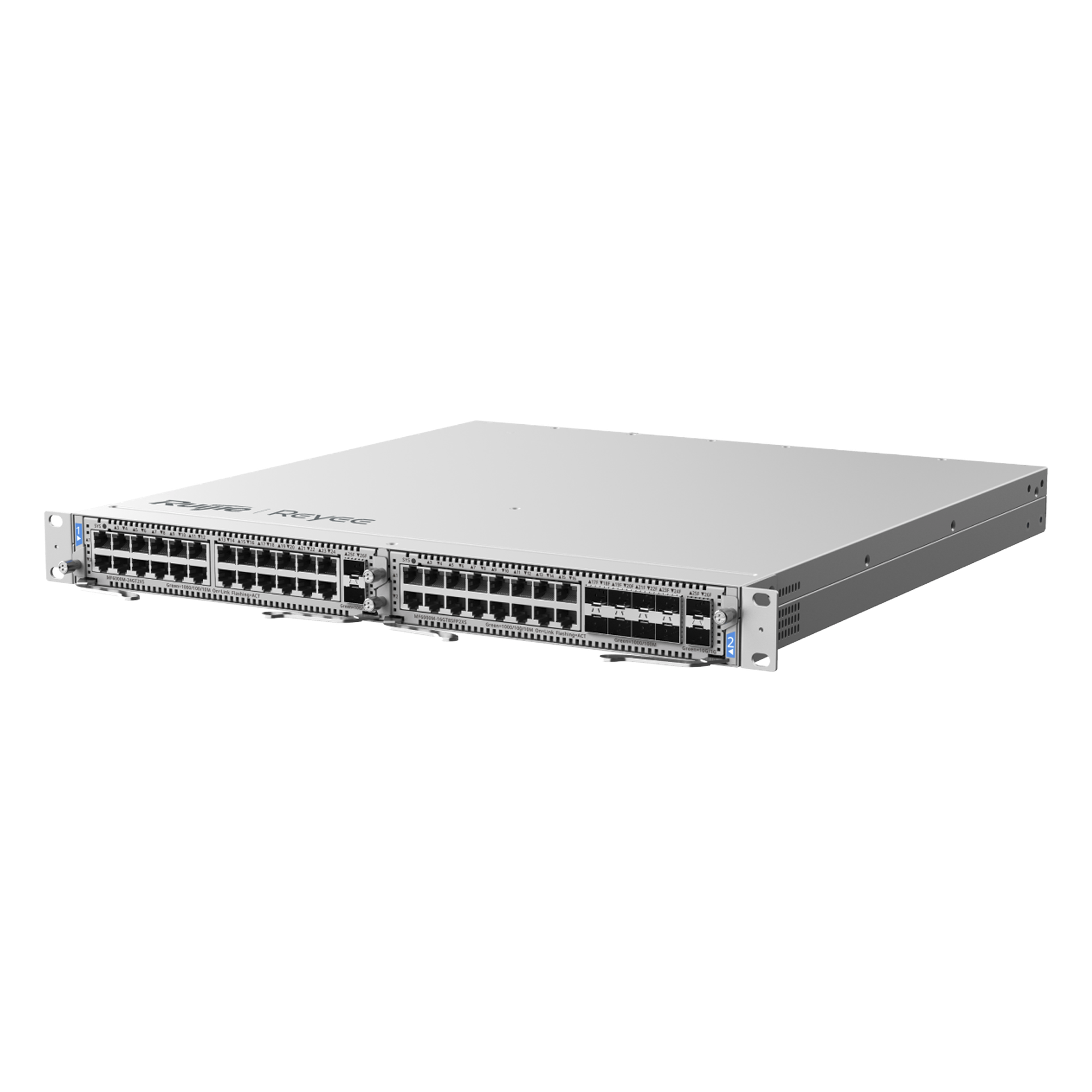 e-Lighten OLT / Switch Hibrido, Capa 3 con Slots para Tarjetas Modulares. perfecto para migrar a Soluciones de Fibra PON hasta 320 ONUs — RUIJIE · SKU RG-NBF6002M