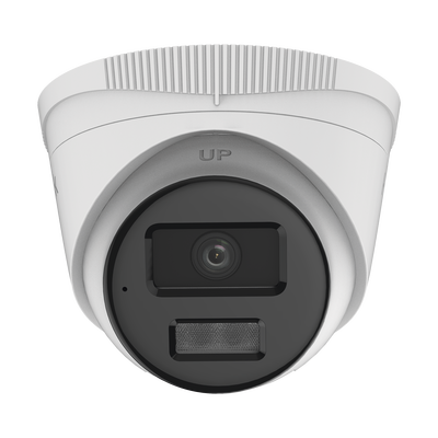 [Dual Light] Turret IP 4 Megapixel / Lente 2.8 mm / 20 mts IR + 20 mts Luz Blanca / Micrófono Integrado / ACUSENSE Lite / Exterior IP67 / PoE / dWDR / H.265+ / ONVIF