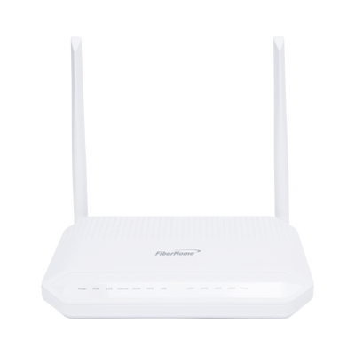 ONU GPON WiFi (2.4/5 GHz), 2 Antenas de 5 dBi, Compatible con OLTs de Terceros, MIMO 2x2, 4 puertos Gigabit + 1 POTS + USB, conector SC/UPC, (Gestión WAN desde la Interfaz de la ONU)