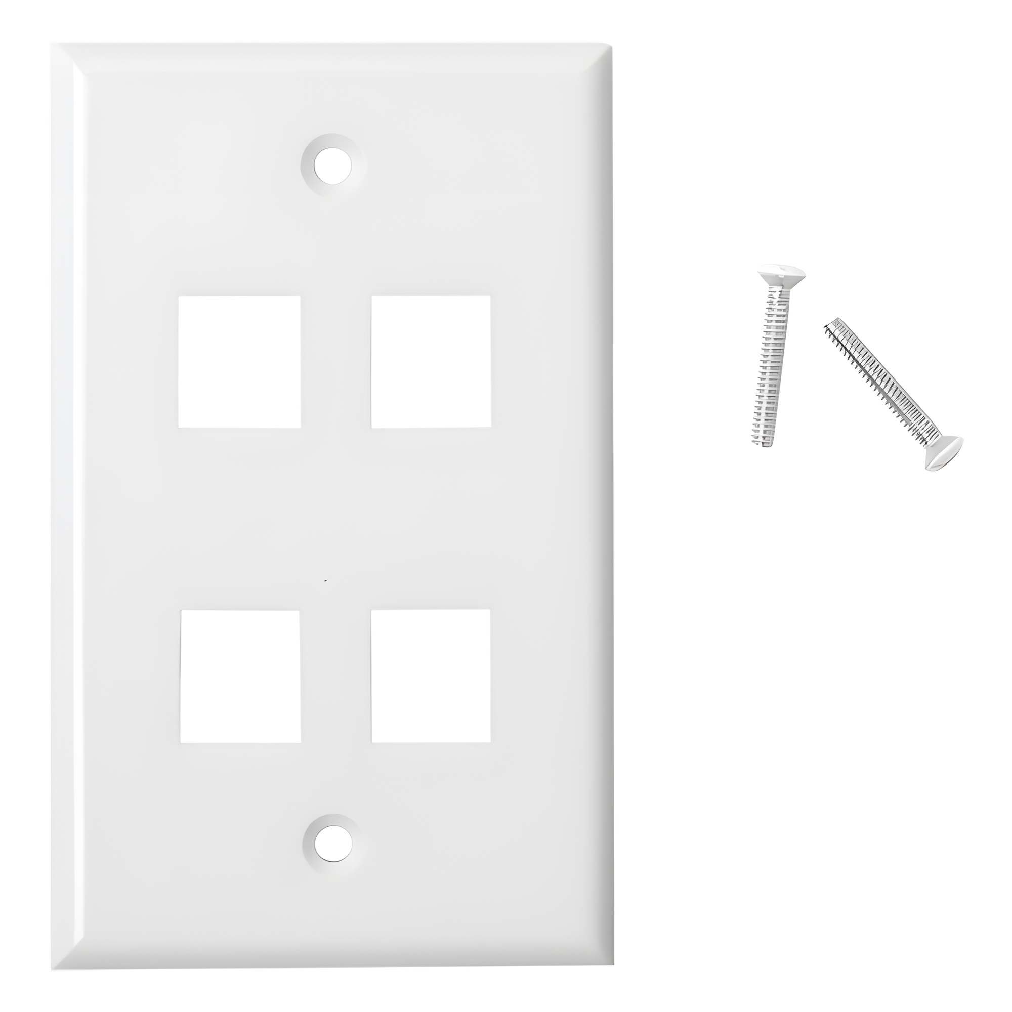 Placa de Pared de 4 Puertos, Keystone, Color Blanco — LINKEDPRO BY EPCOM · SKU LP-FP-19