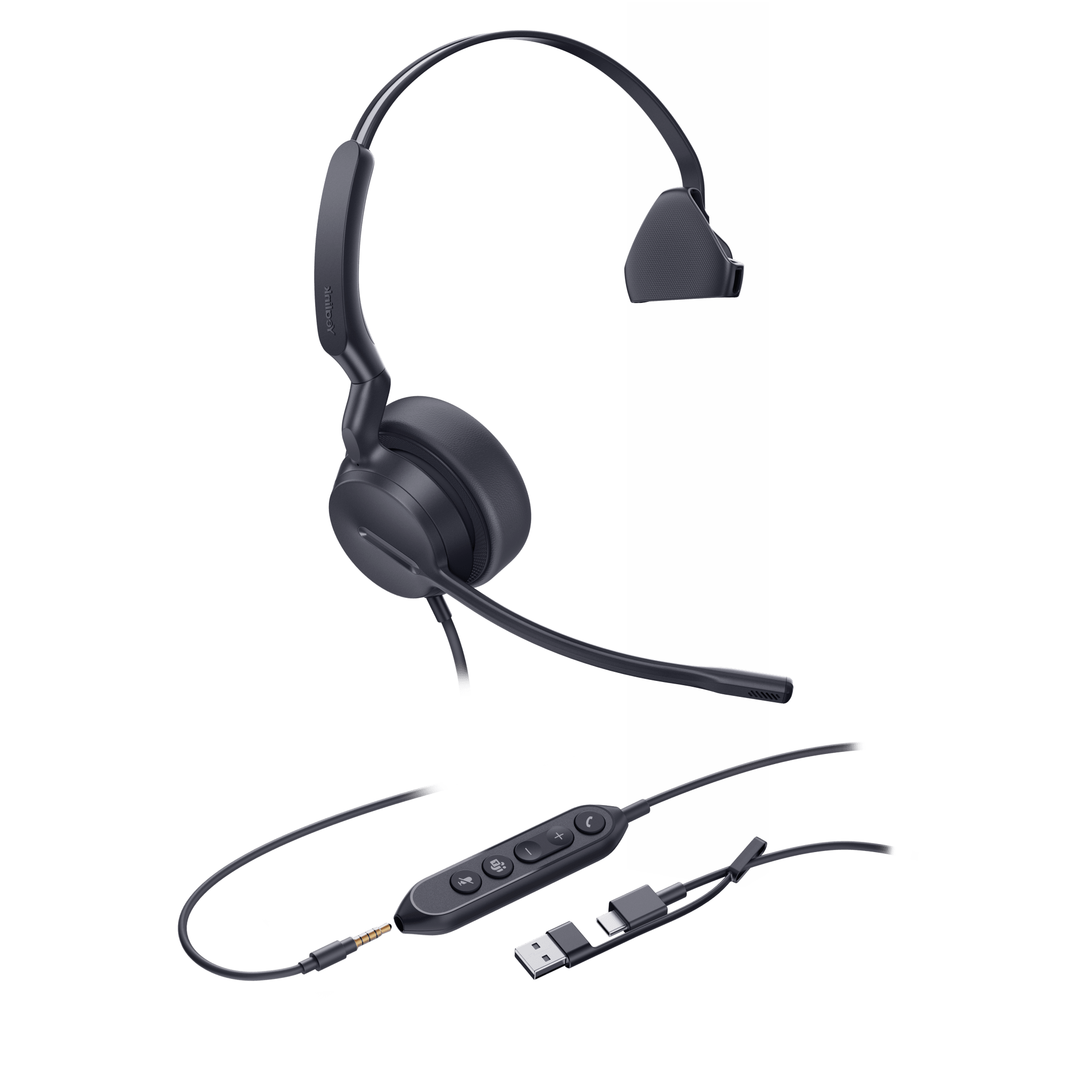 Diadema Alámbrica UH42 SE Mono de Yealink Certificada para Microsoft Teams con USB-C/A