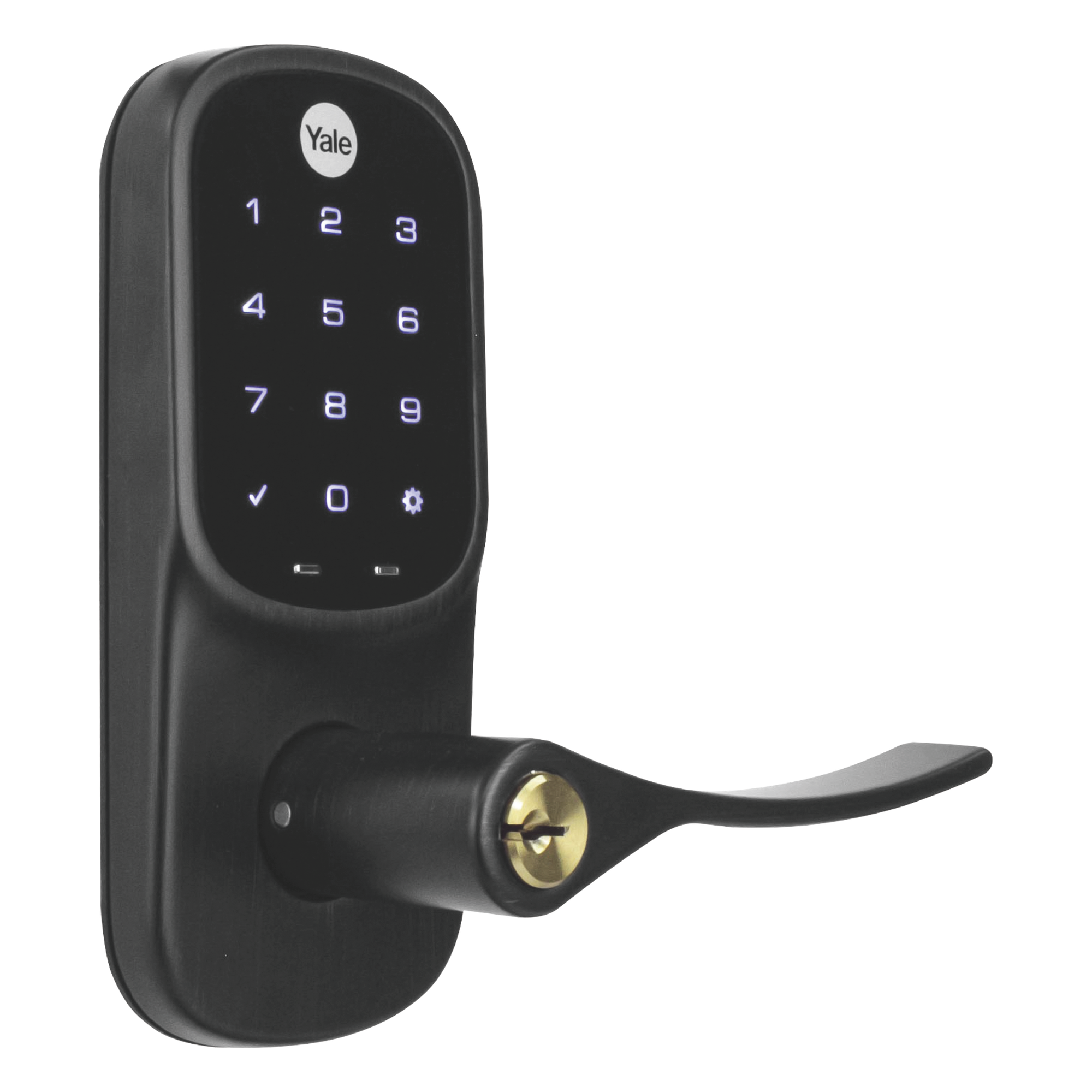 Cerradura  YRL226 con Teclado Táctil y Manija /Smarphone Control Opcional/ bronce Antiguo/ Para puertas de 35 mm a 45 mm de espesor. — YALE-ASSA ABLOY · SKU MX89612