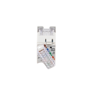 Jack Ultramax Cat5e, UTP, Montaje Híbrido en Placa de Pared (Plano y Angulado), Color Gris, Punch Down