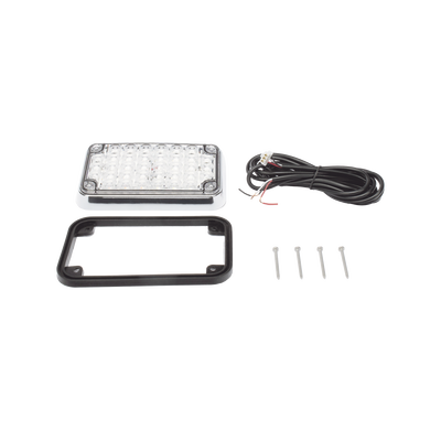 Luz de Advertencia de 6X4", Bicolor Rojo/Claro, Ideal para Ambulancias