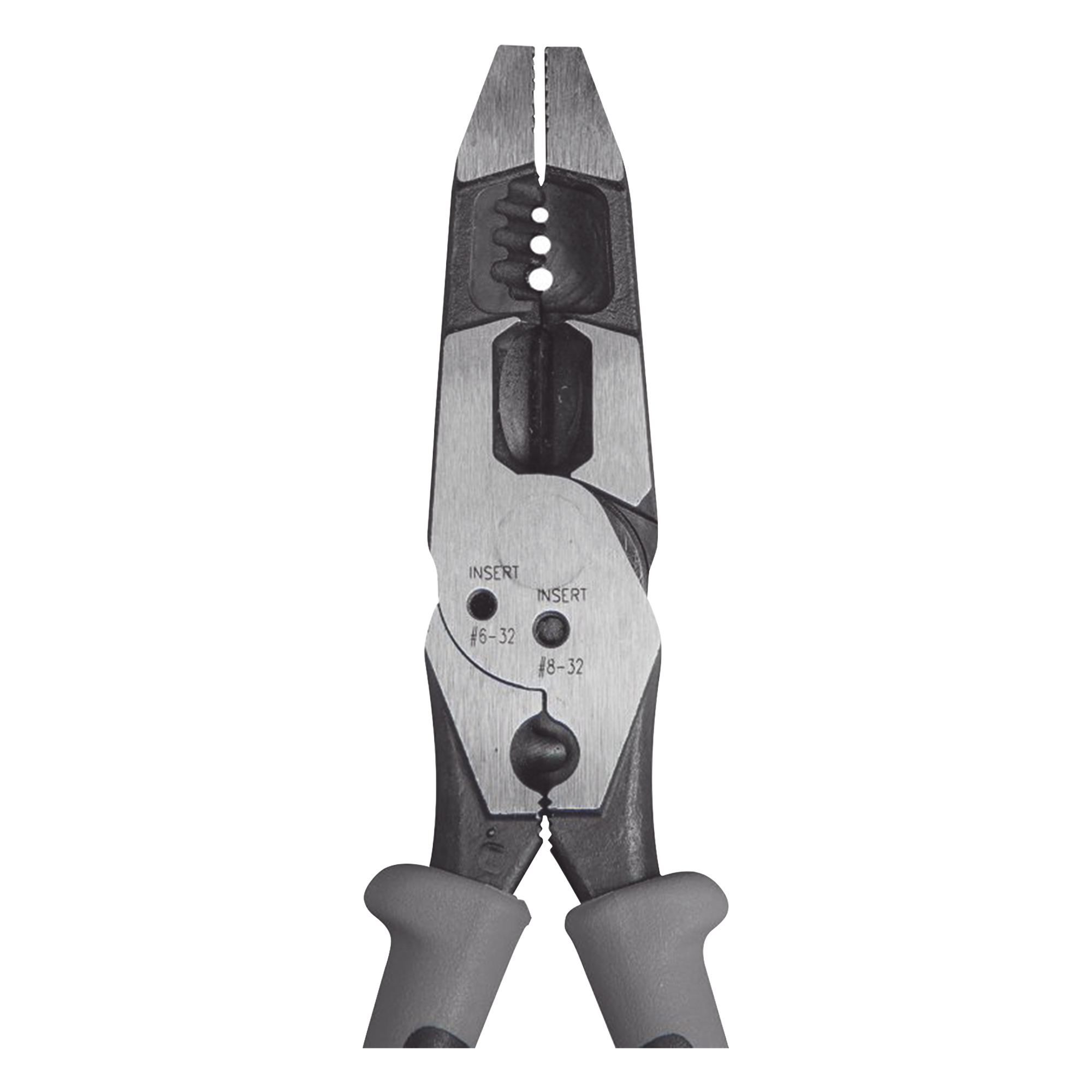 Pinza Híbrida con Ponchadora de 8". Pela Cable Sólido de 10-14 AWG y Cable Trenzado de 12-16 AWG
