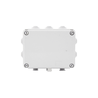 Caja de derivación de PVC Auto-extinguible con 10 entradas, tapa atornillada, 190 x 140 x 70 MM, Para Exterior (IP55)