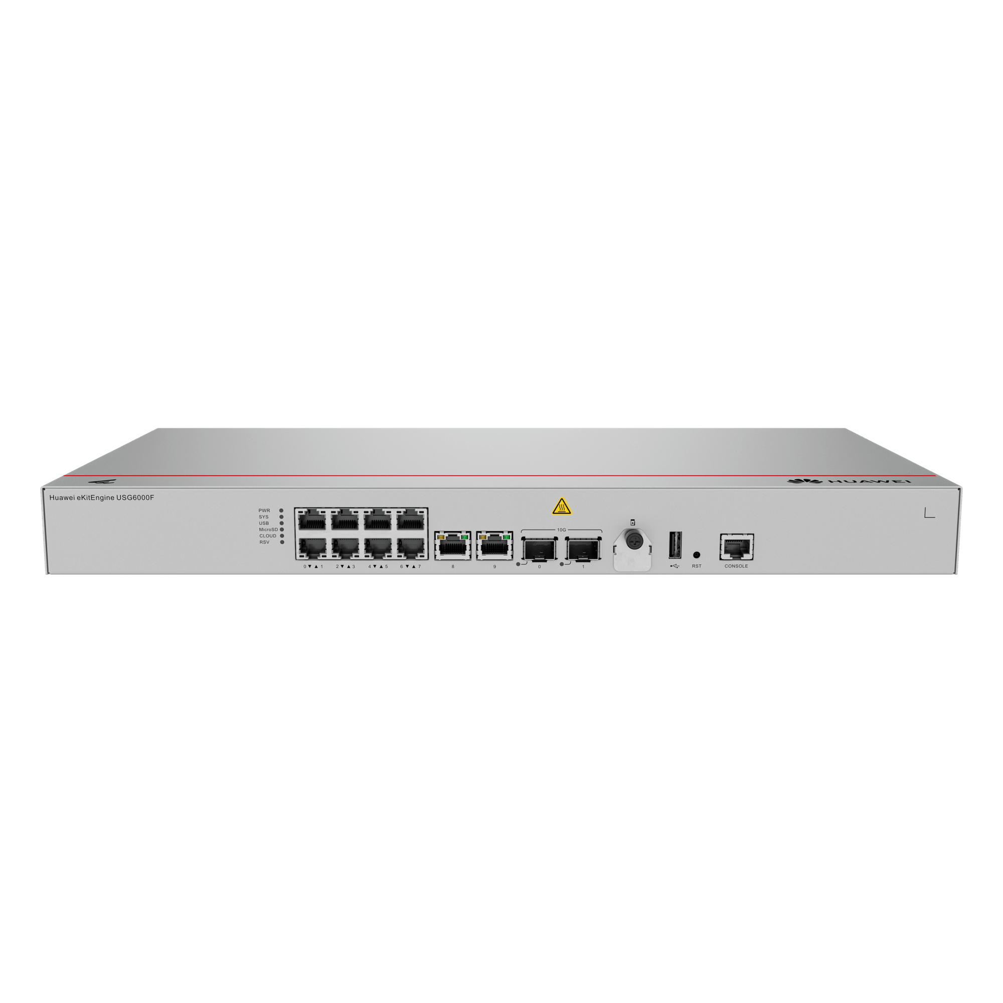 Firewall de Nueva Generación / 1 Gbit/s / Multi-WAN / SD-WAN / 250 Dispositivos / 10 Puertos Gigabit / 2 Puertos SFP+ 10G — HUAWEI · SKU USG6000F-S125