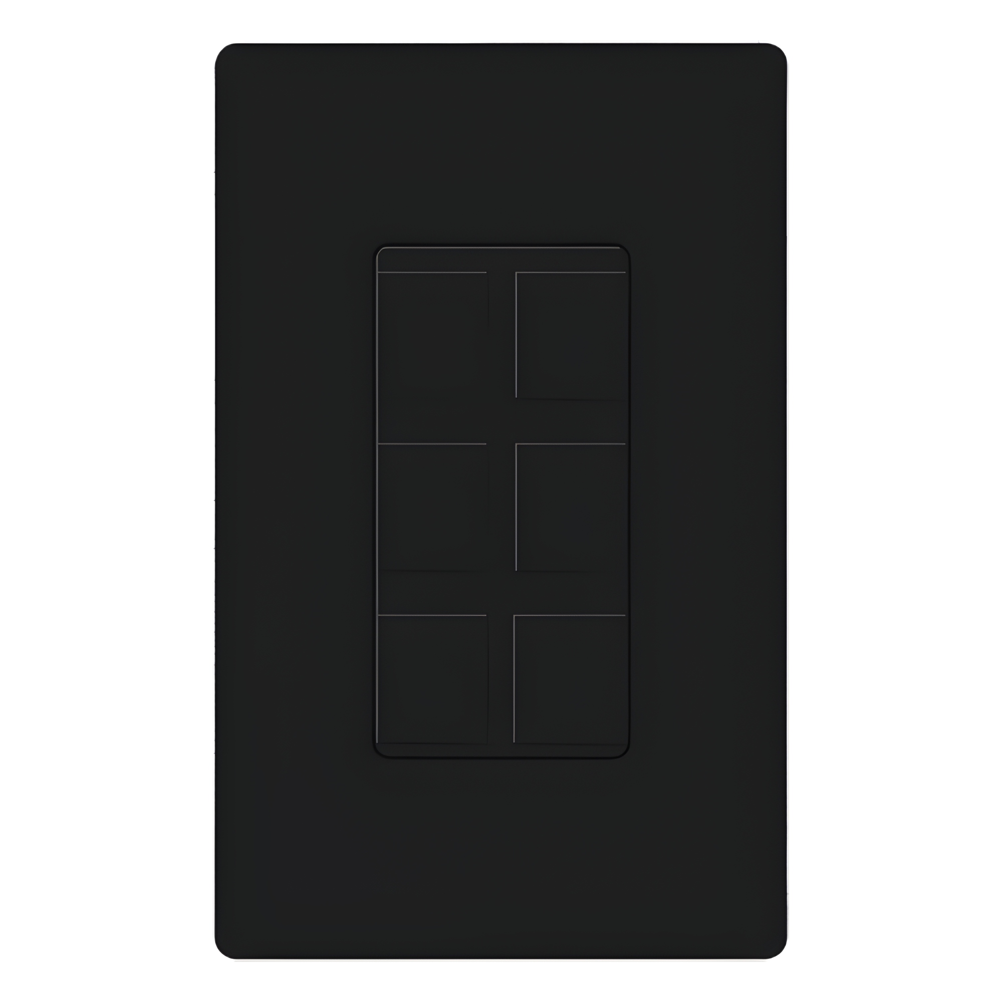Marco de 6 puertos personalizable en campo para jacks modulares de red, coaxial, BNC y fibra óptica, color negro; placa de pared y conectores se venden por separado — LUTRON ELECTRONICS · SKU CA-6PF-BL