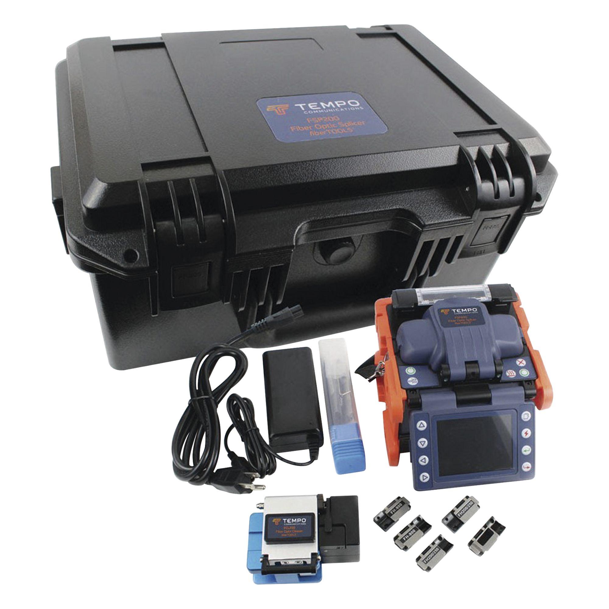 Fusionadora de Fibra Óptica de Alineación por Núcleo con 6 Motores con Pérdida Típica (SM); 0.01 dB (MM); 0.04 dB) / Capacitación Básica Virtual Gratuita — TEMPO · SKU FSP200-KIT1
