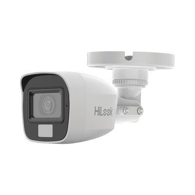 [Dual Light + ColorVu] Bala TURBOHD 2 megapixel / 20 mts IR + 20 mts luz blanca / Lente 2.8 (100° de Visión)  /  Exterior IP66 / Audio por Coaxitron / TVI-AHD-CVI-CVBS / Metal / Smart-Hybrid light — HiLook by HIKVISION · SKU THC-B127-LMS