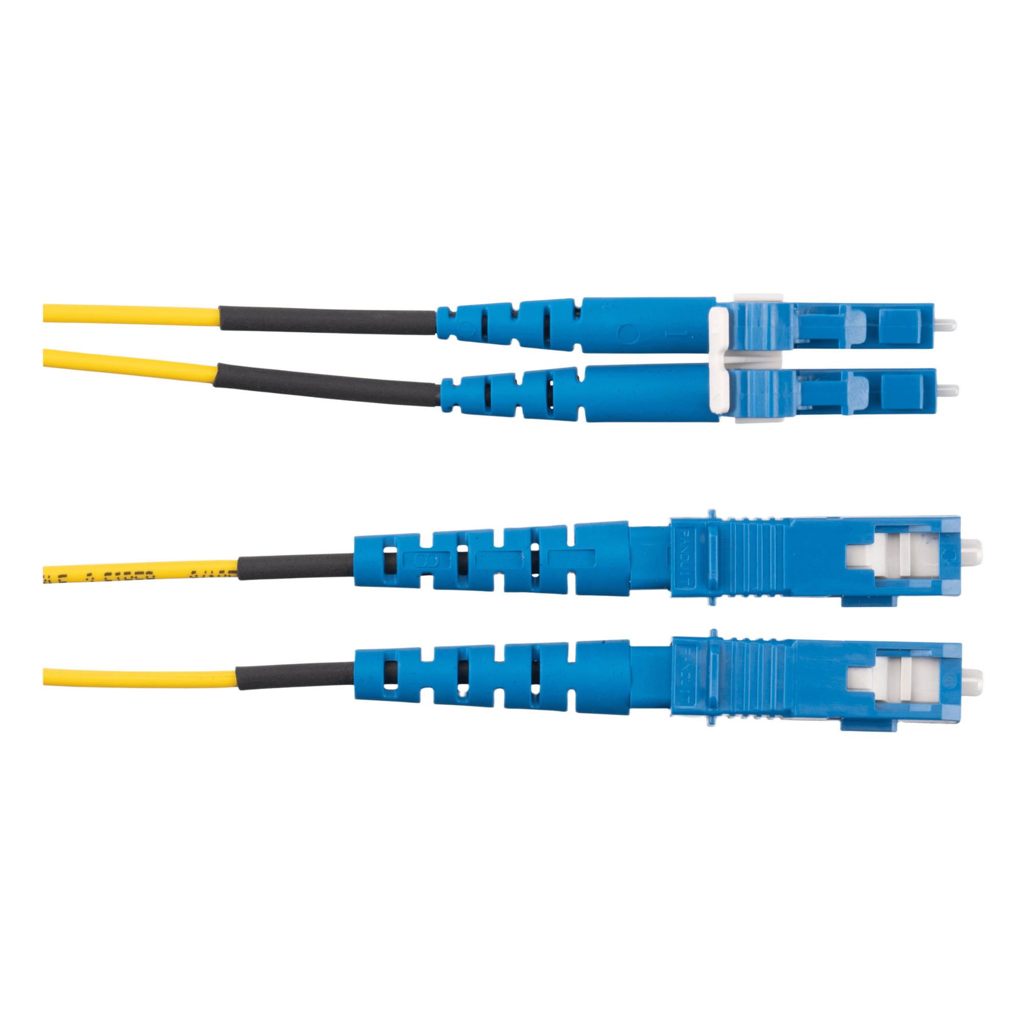 Jumper de Fibra Optica Monomodo 9/125 OS2, LC-SC Duplex, OFNR (Riser), Color Amarillo, 50 Metros — PANDUIT · SKU F92ERLNSNSNM050