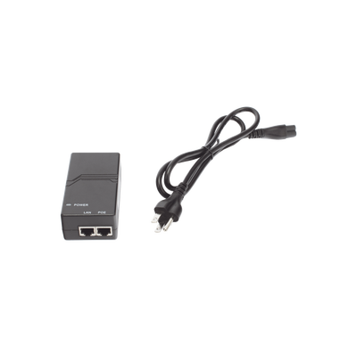 Inyector PoE estándar 15 watts, Compatible Multi-marcas, Detección Inteligente Anti Accidentes (802.3af / Gigabit)