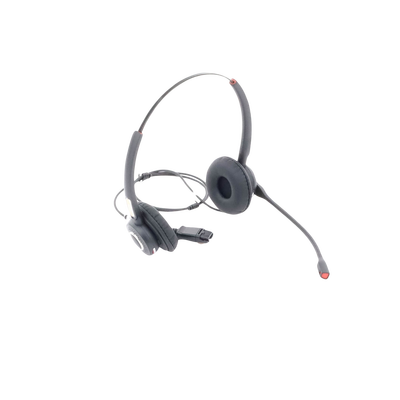 Diadema binaudal (duo) con tecnología antishock para teléfonos IP FANVIL y Polycom con micrófono de cancelación de ruido, larga durabilidad 
