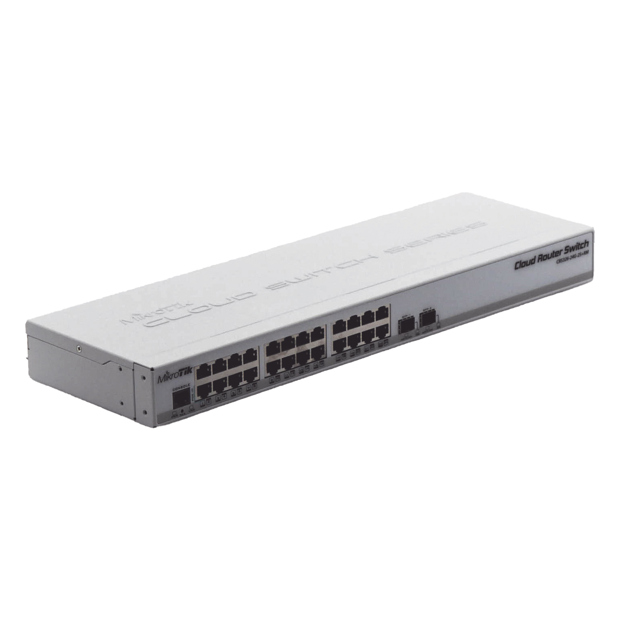 Switch Sistema Operativo Dual 24 Puertos Gigabit Ethernet y 2 Puertos SFP+ — MIKROTIK · SKU CRS326-24G-2S+RM