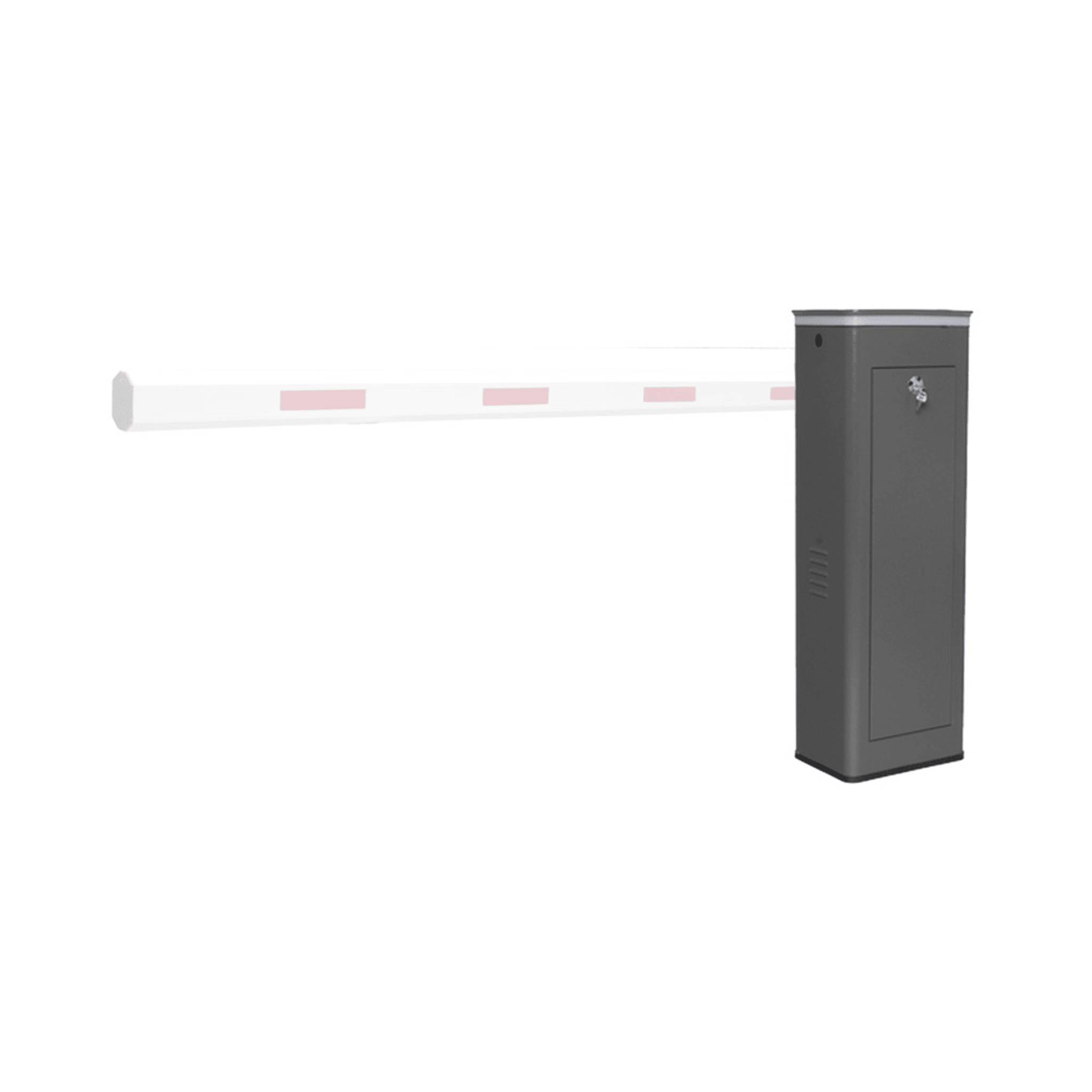 Barrera Vehicular Izquierda / Soporta Brazo ARTICULADO de Hasta 4 Metros / Final de Carrera Ajustable Por Programación / Tiempo de Apertura de 3 Segundos / Con Corona Led Semaforizada