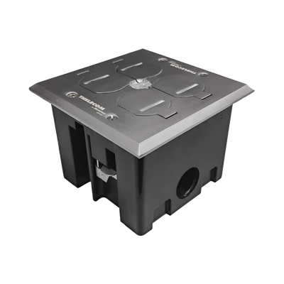 Caja de Piso con Tapa Abatible de Aluminio para| Energía + Voz/Datos para uso en Interior