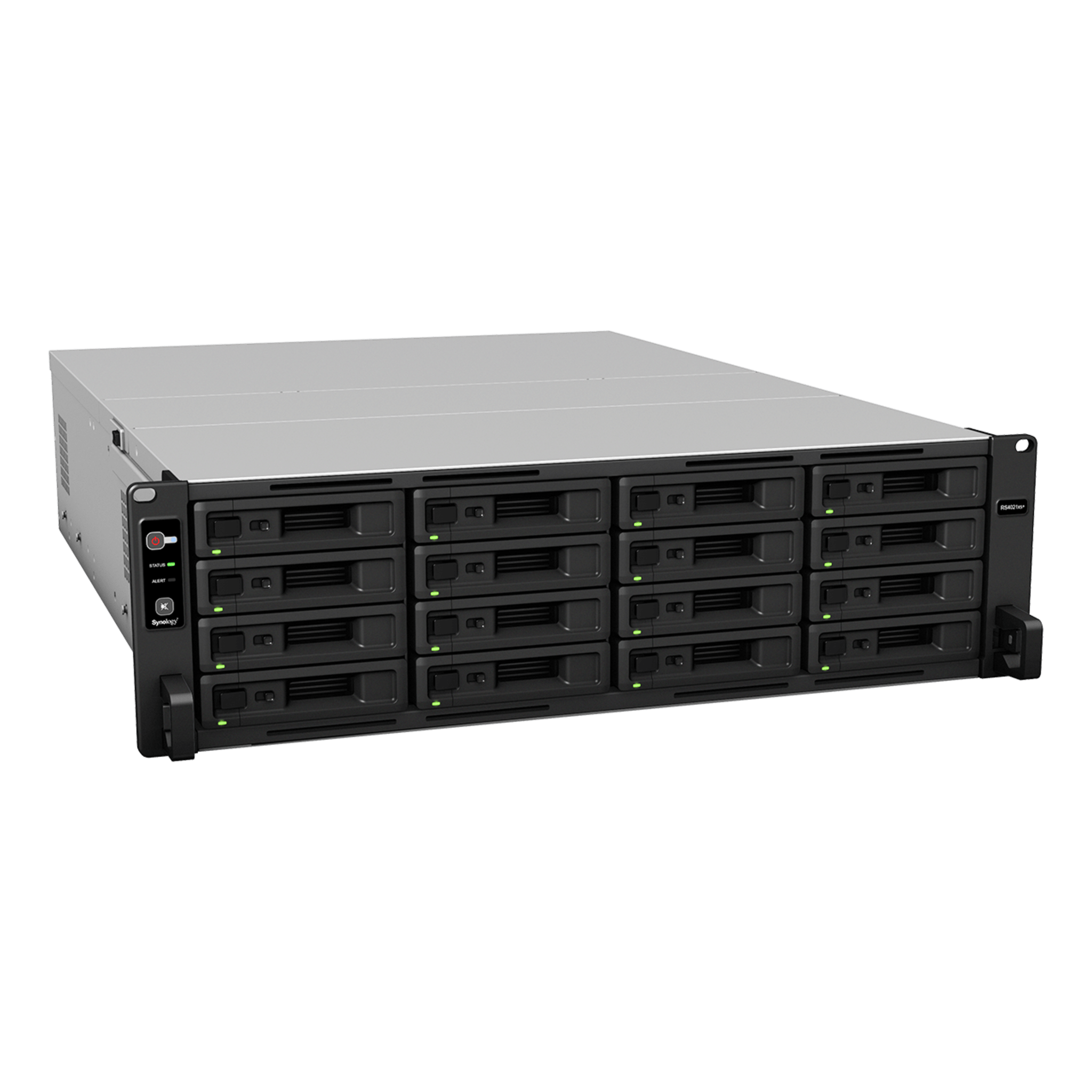 Servidor de Almacenamiento Synology RackStation RS4021xs+ | 16 Bahías | Procesador Intel Xeon D-1541 de 8 Núcleos | Memoria 16 GB Ampliable a 64 GB | RAID F1, 0, 1, 5, 6, 10 | 403,000 IOPS | 6,200 MB/s Lectura Secuencial | Energía Red
