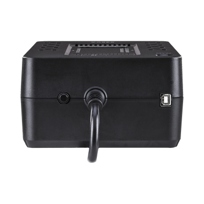 UPS de 650 VA/390 W, Topología Standby con Modo Ahorrador ECO, Entrada 120 Vca NEMA 5-15P, Con 8 Tomas NEMA 5-15R 
