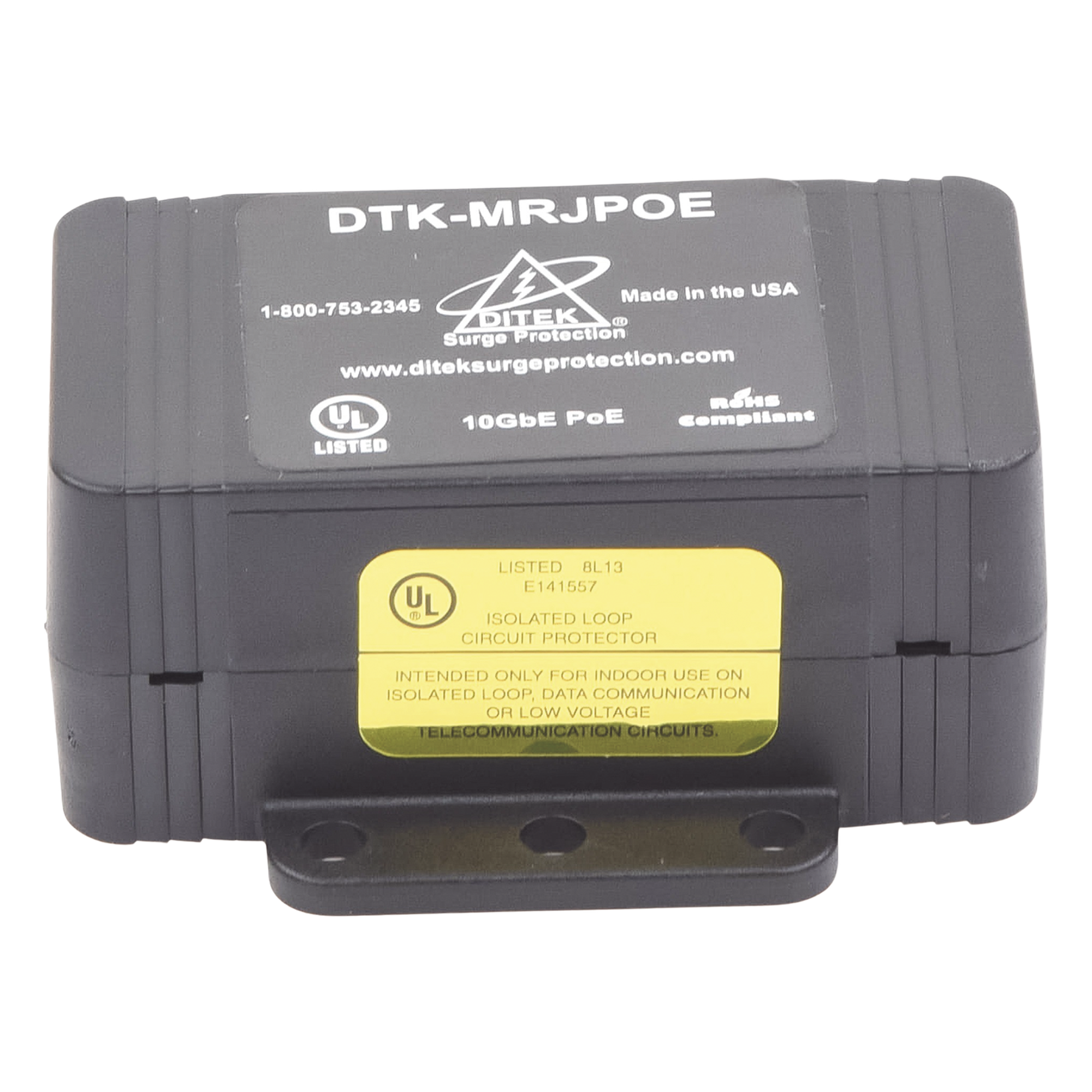 Protector PoE / RJ45 Hembra / 10 GbE / PoE y HiPoE / Cámaras IP y WAP — DITEK · SKU DTK-MRJPOE