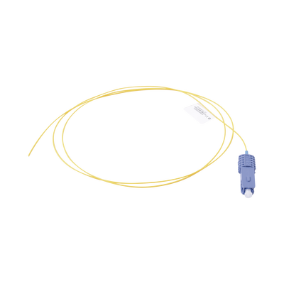 Pigtail de Fibra Óptica SC/UPC Simplex, Monomodo OS1/OS2 XGLO, OFNR, Color Amarillo, 1 Metro (3.28 Pies)