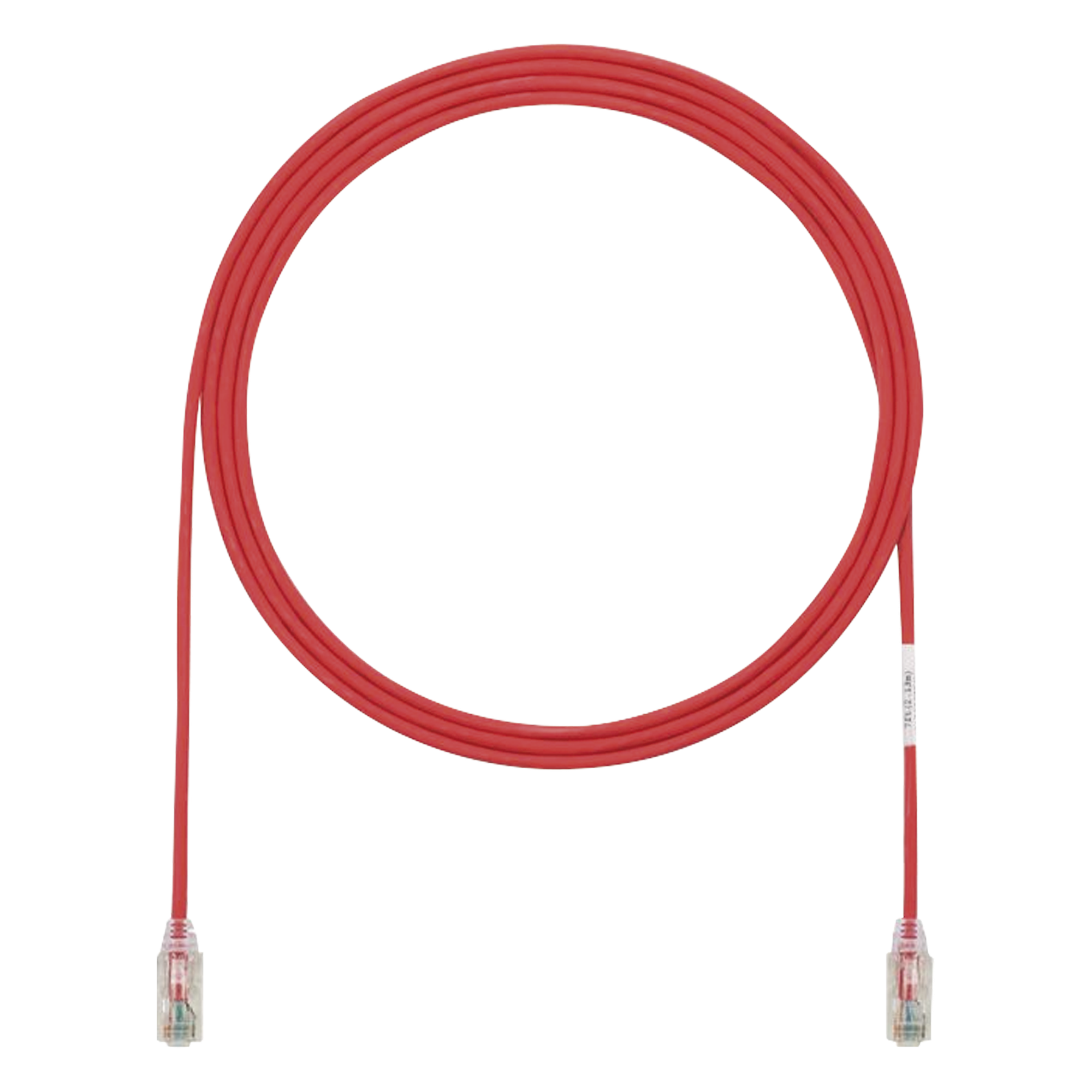 Cable de Parcheo TX6, UTP Cat6, Diámetro Reducido (28AWG), Color Rojo, 0.91 Metros (3 Pies)