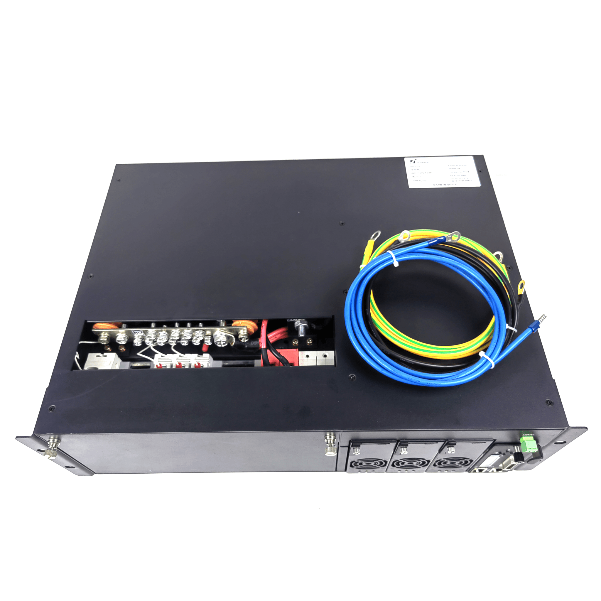 Rectificador de Energía AC 110 Vac / –48 V de Alta Eficiencia, 90 A y 5400 W, 3 UR para Telecomunicaciones como equipos OLT´s Modulares
