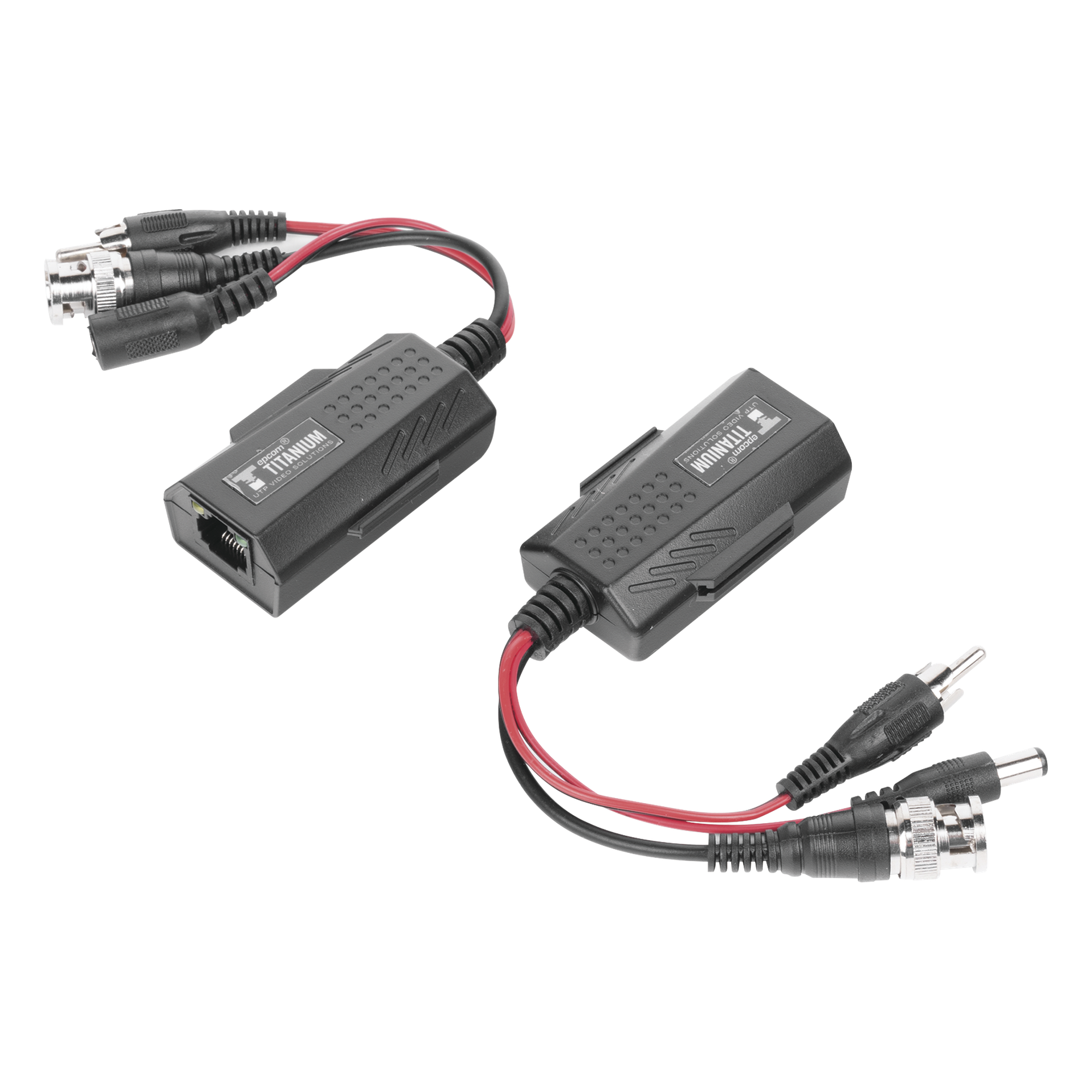 Kit de transceptores activos, envía alimentación 12V/24Vcc/AC, video y audio a una distancia de hasta 150 m en 4K para aplicaciones de video por UTP Cat 5e / 6 en alta definición. — EPCOM TITANIUM · SKU TT-101-PVA-TURBO