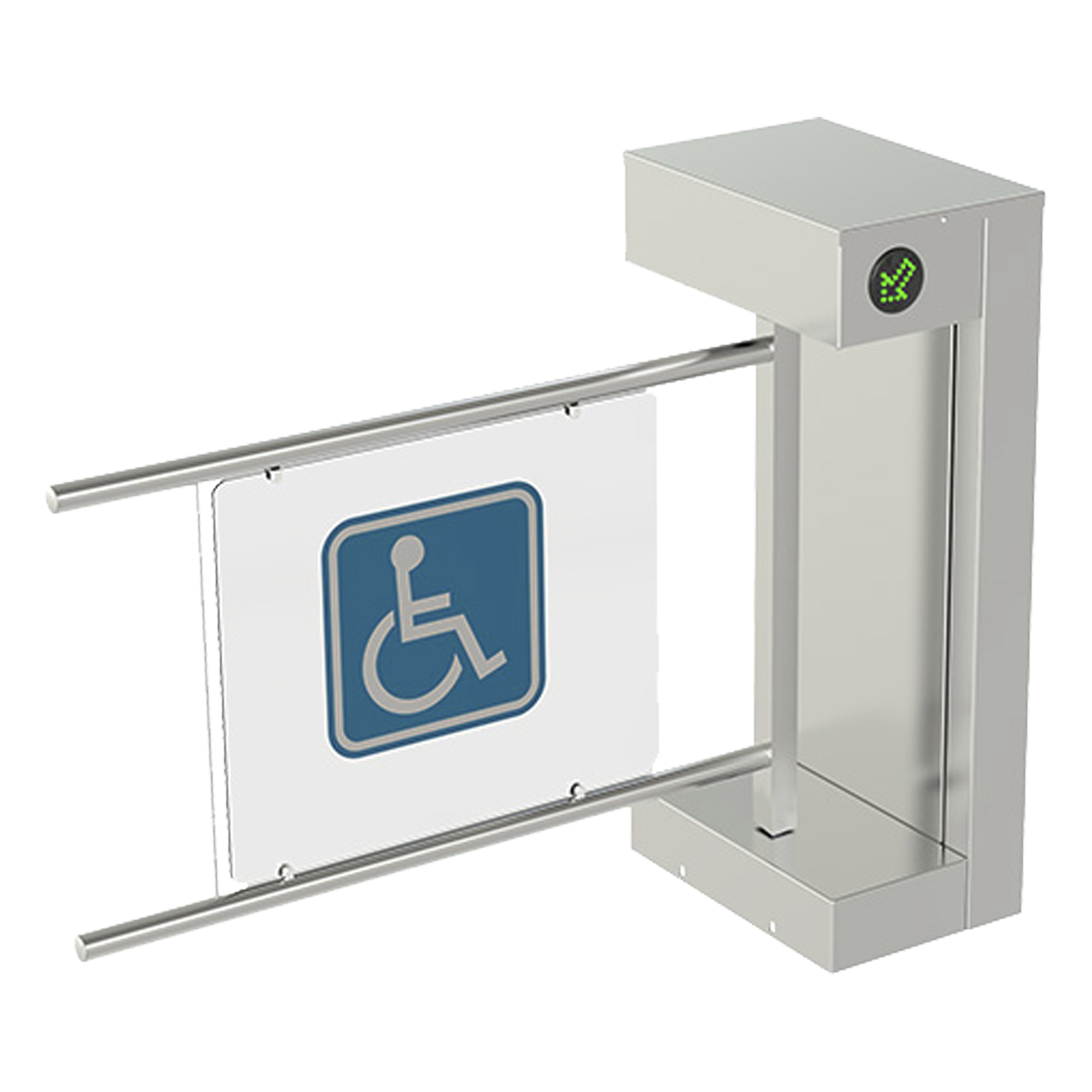 Torniquete De Cortesía Motorizado / Acabado En Acero Inoxidable Con Hoja de Acrílico / Bidireccional / Compatible con Cualquier Control De Acceso de Contacto Seco — CAME · SKU 705-EN-1