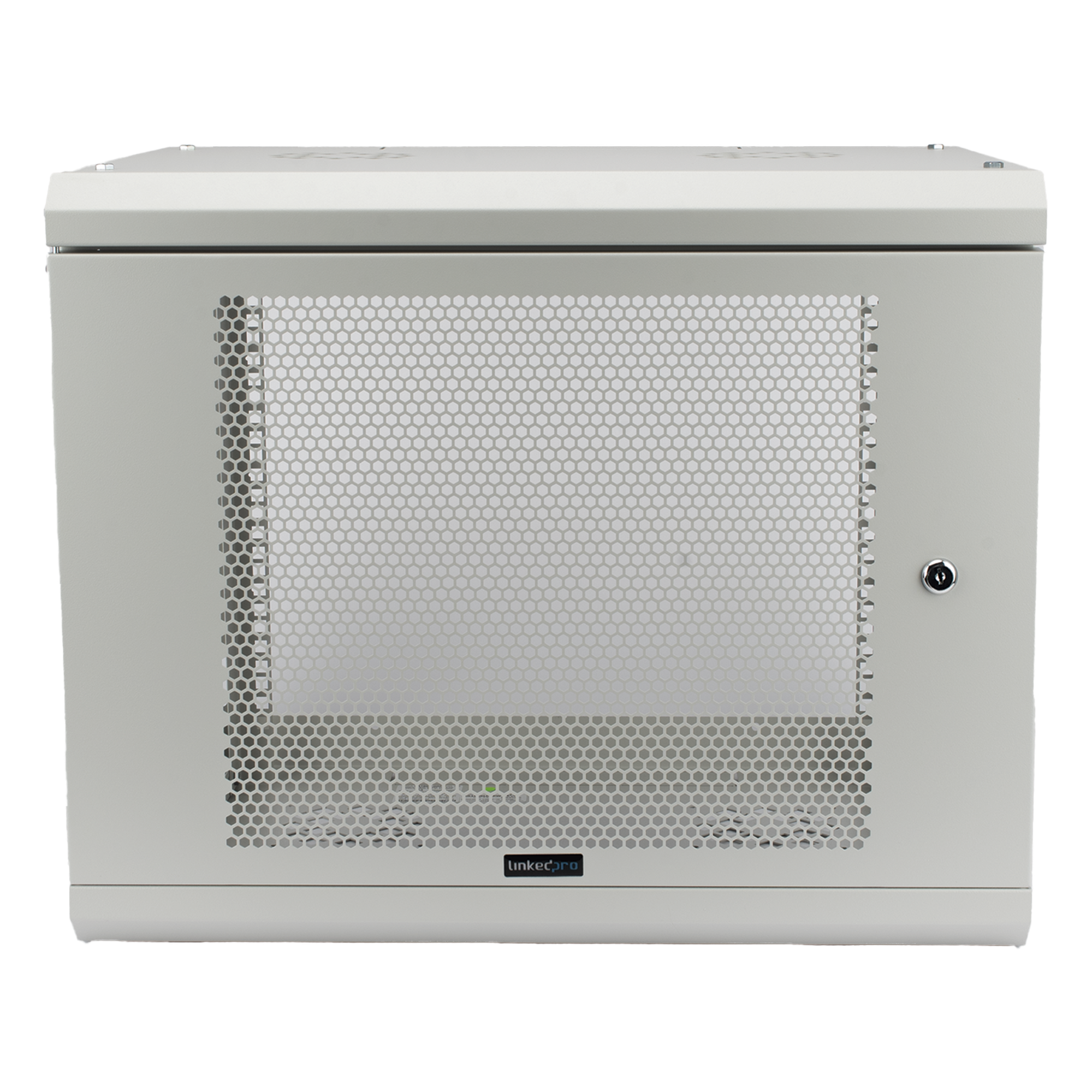 Gabinete de Pared de 9U con Puerta Perforada 455 mm de Profundidad, Rack de 19'', Acero Reforzado Color Blanco — LINKEDPRO · SKU SR1909LH3PW