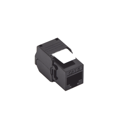 Módulo Jack Keystone Cat6A (Toolless), con Terminación en Ángulo 180 - Color Negro, Compatible con Faceplate y Patchpanel Linkedpro — LINKEDPRO BY EPCOM · SKU LP-KJ-6A-TTBK