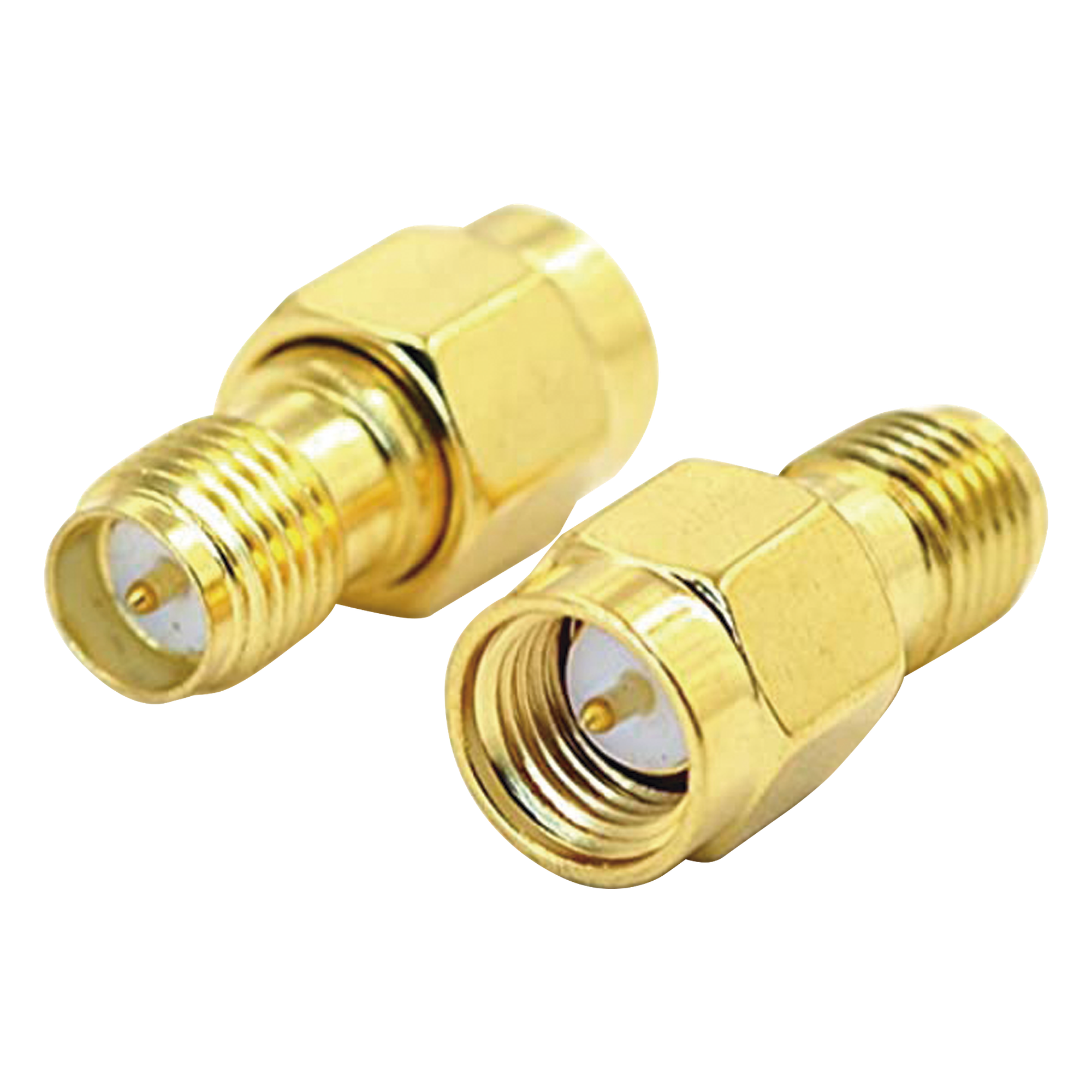 Adaptador RF / SMA Macho a SMA Hembra Inverso / Montaje en Línea / Cuerpo Bronce con Oro / Aislante Teflón — EPCOM TITANIUM · SKU TT-RM-0021