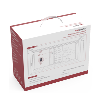 Kit de Control de Acceso TODO INCLUIDO con Lector de Rostros, QRs , Tarjetas y Huellas / 3,000 Rostros / Compatible con App Hik-Connect / Videoportero / Incluye Electroimán Botón de Salida y Montajes Z y L para imán / HIK-IA