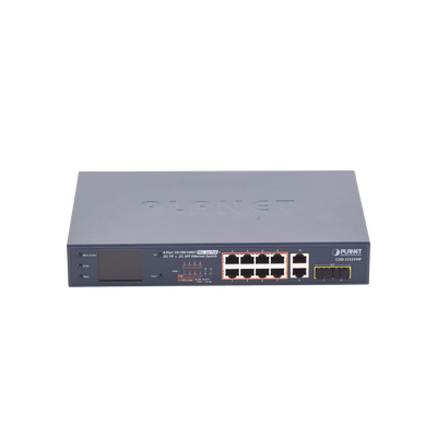 Switch No Administrable 8 Puertos Gigabit con Modo Extender a 250 m, 2 Puertos Uplink 10/100/1000 Mbps, 2 Puertos SFP