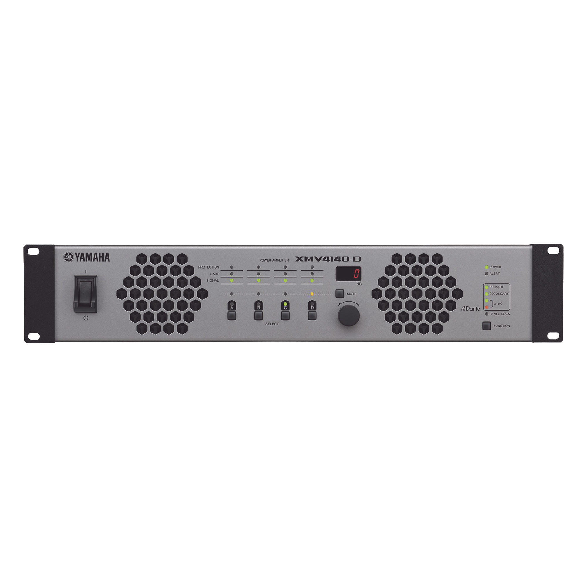 Amplificador de Audio Multicanal con Conexión Análoga | DANTE | 4 Canales, 140W | 8 OHMS | 70/100V — YAMAHA · SKU XMV4140D