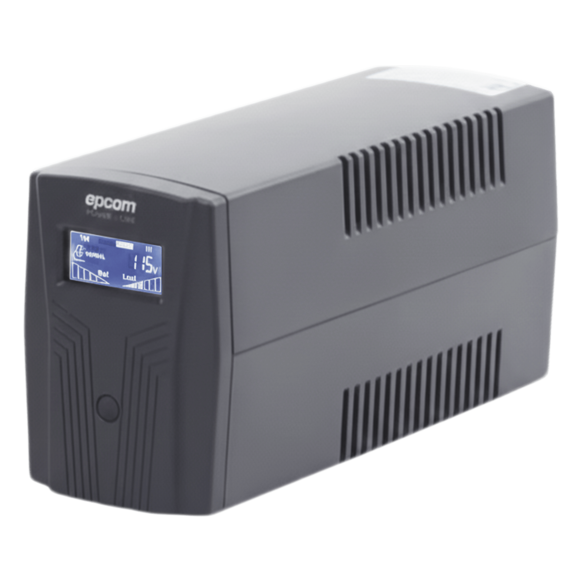 UPS de 850VA/510W / Topología Línea Interactiva / Entrada y Salida 120 Vca / Clavija NEMA 5-15P / 6 Tomas NEMA 5-15R / Sin RJ11 ni RJ45 — EPCOM POWERLINE · SKU EPU850LCD