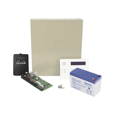 Kit de Panel de Alarma VISTA48LA con Batería de 9Ah, Transformador y Gabinete