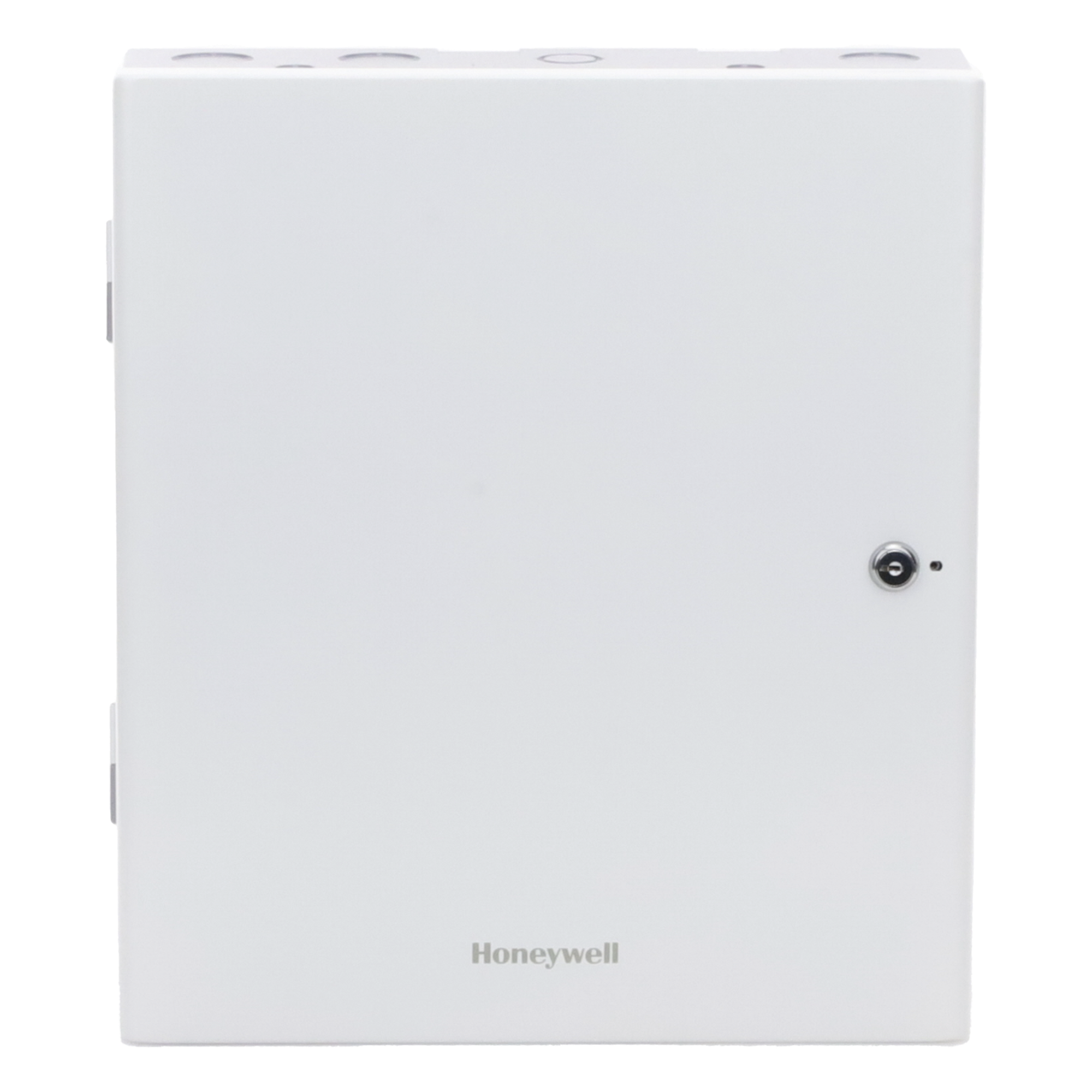 Controlador de acceso IP para 4 puertas con caja metálica, fuente de alimentación y batería incluidas, compatible OSDP v2 y Wiegand — HONEYWELL · SKU MPA4MPSU