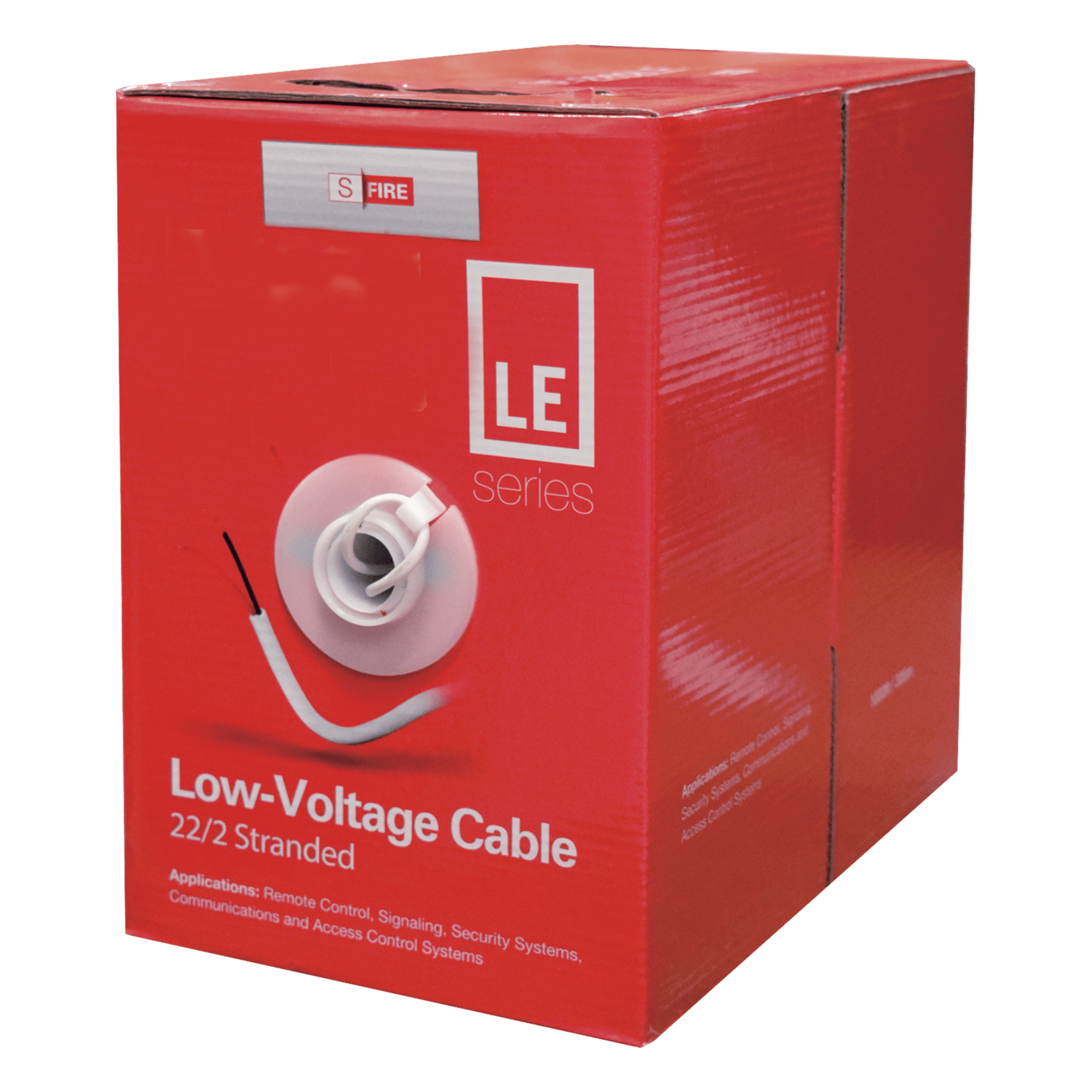 Bobina de 305 Metros (1000 Pies) de Cable / 2 x 22 AWG / Tipo CCA de Color Blanco / Aplicaciones en Alarmas de Intrusión/Control de Acceso/Automatización/ Interfonos y TV Porteros — SFIRE · SKU SF-22-02-LE