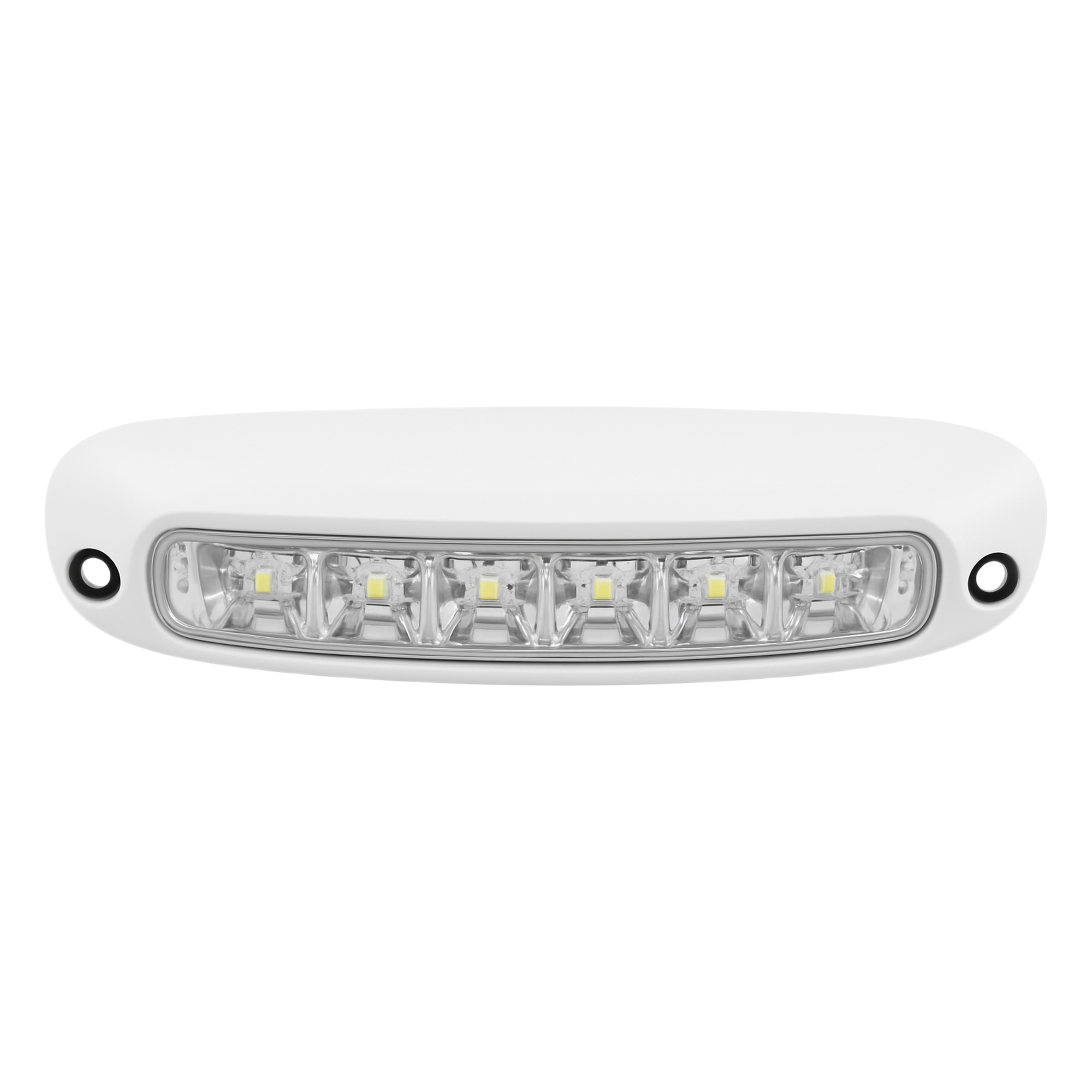 Luz Auxiliar de Escena de 6 LED, Blanco, Lente Transparente, Bisel Blanco — SIGNALPRO · SKU SPW13-W