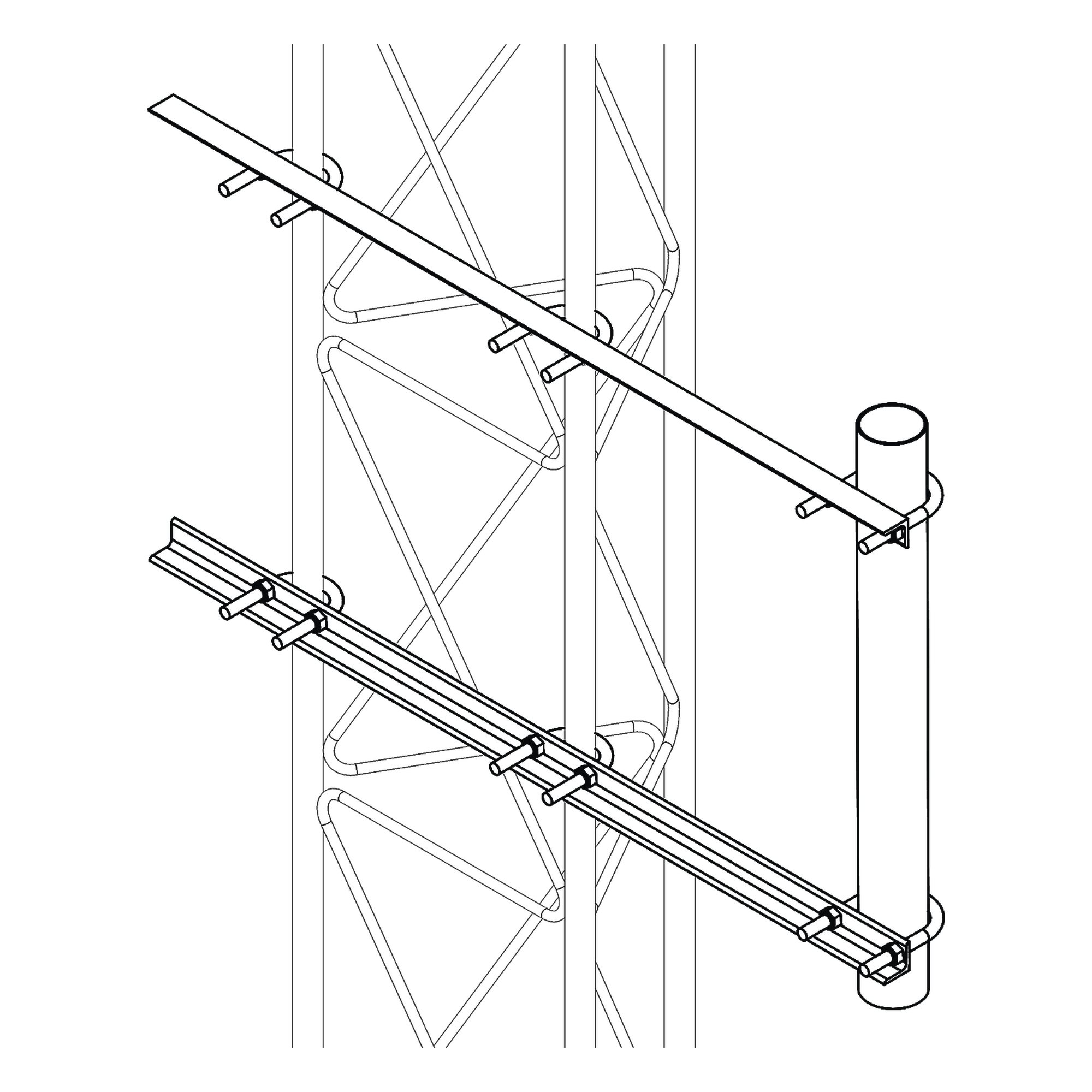 Brazo Lateral Liviano para Tramo STZ30G Galvanizado por Inmersión en Caliente. — SYSCOM TOWERS · SKU S-BRA-LI-30G