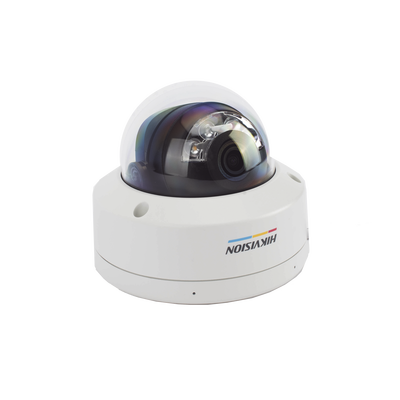 [ColorVu 3.0 + MD 3.0] Domo IP 6 Megapixel / Lente 2.8 mm / 30 mts IR + 30 mts Luz Blanca / Micrófono Integrado / Motion Detection 3.0 / Exterior IP67 / IK08 / dWDR / PoE / Micro SD