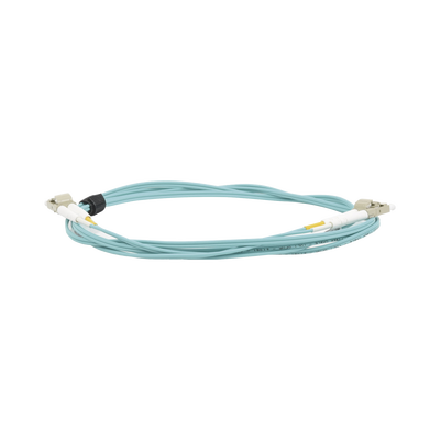 Jumper de Fibra Óptica Multimodo 50/125 XGLO OM3, LC-LC Duplex, OFNR, Color Aqua, 2 Metros (6.56 Pies)