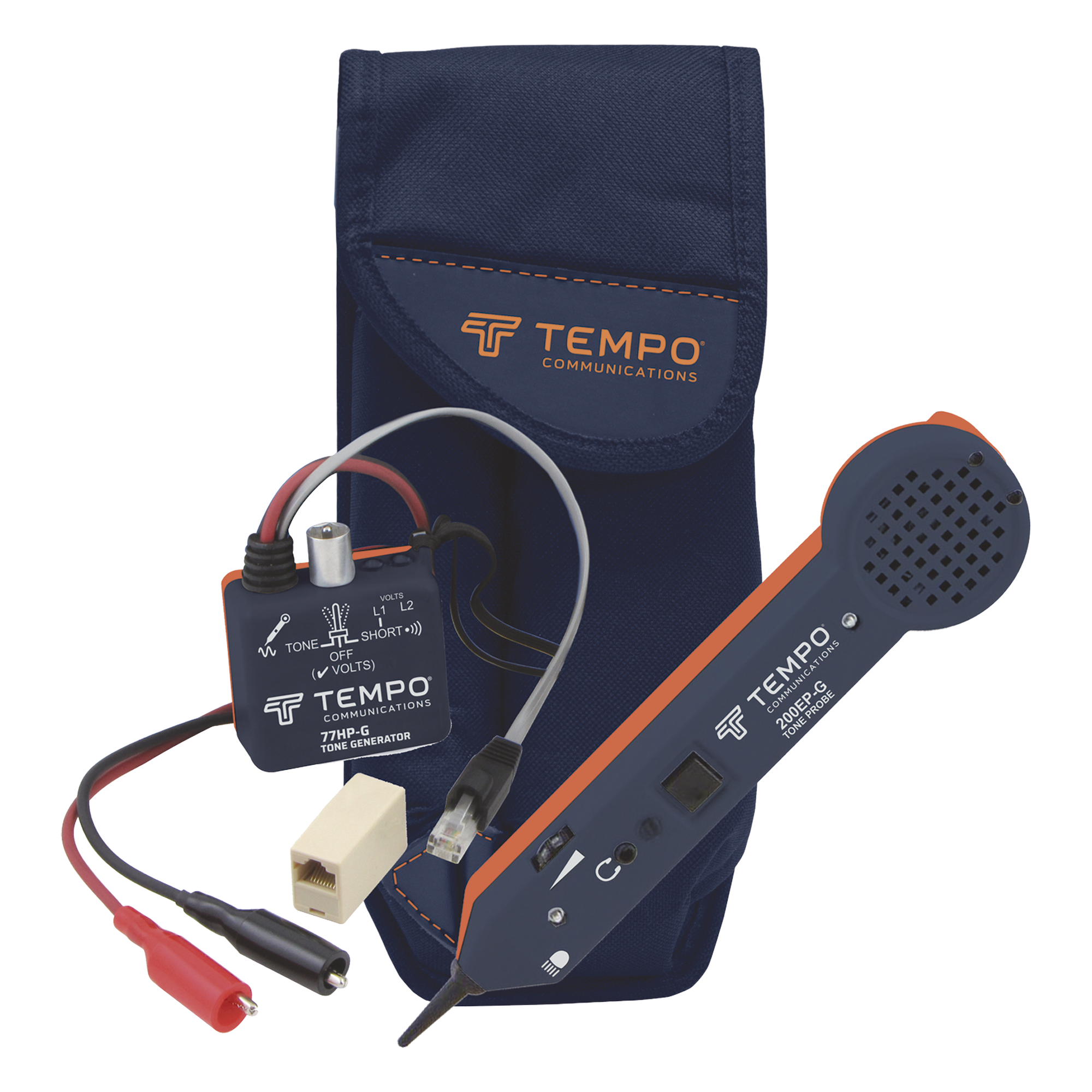 Generador de Tonos Profesional con Amplificador Inductivo para Cable de Red — TEMPO · SKU 701K-G-BOX