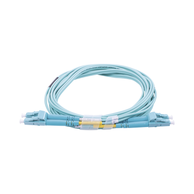 Jumper de Fibra Óptica Multimodo OM3 50/125 LC-LC OFNR (Riser), 2.0 mm, Dúplex, Aqua, 3 Metros (9.84 Pies)