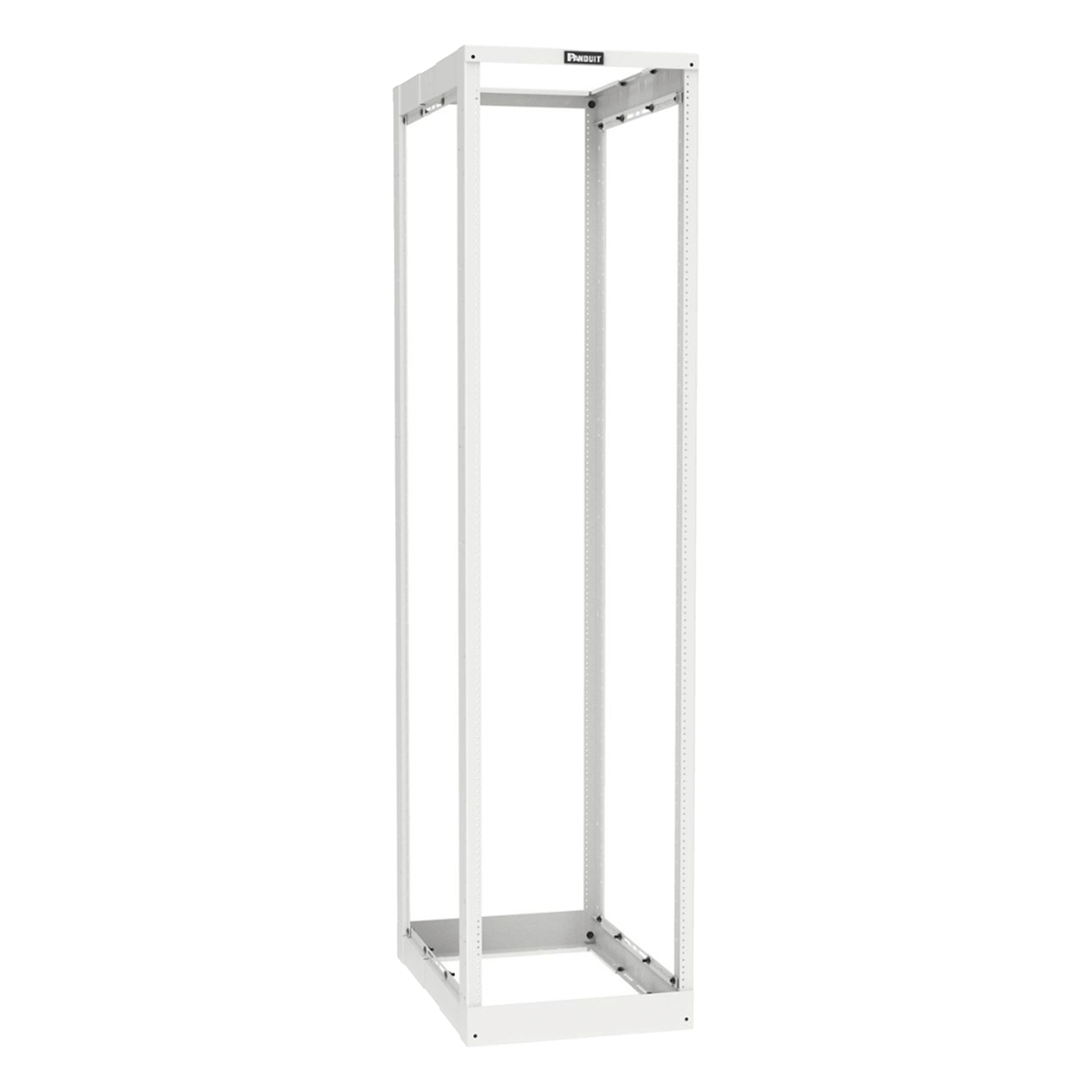 Rack de Cuatro Postes Estándar de 19", Rieles Roscados #12-24, Profundidad Ajustable de 23 a 42 in, 45 Unidades de Rack, Color Blanco — PANDUIT · SKU AR4PWH